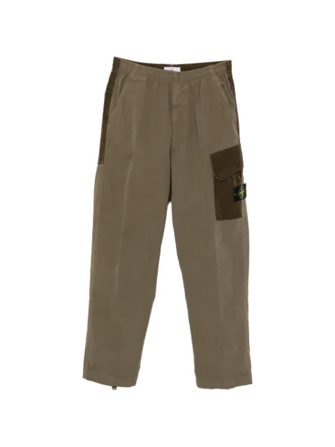 Stone Island logo-patch cotton cargo pants Green L2S153100060S0482
