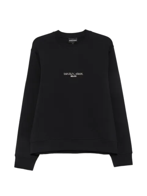 Emporio Armani logo-print cotton sweatshirt Black EM007352AF10013