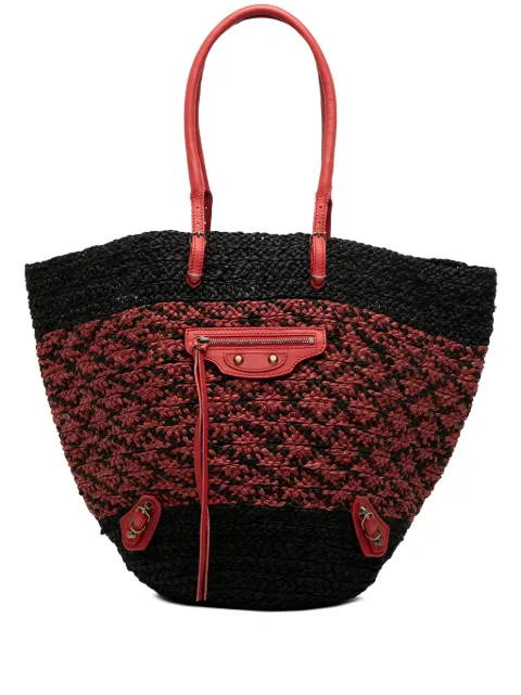 Balenciaga Pre-Owned 2005-2026 Raffia Motocross Classic Panier Basket tote bag Black T6PIG6TM1OQ8RLEJ