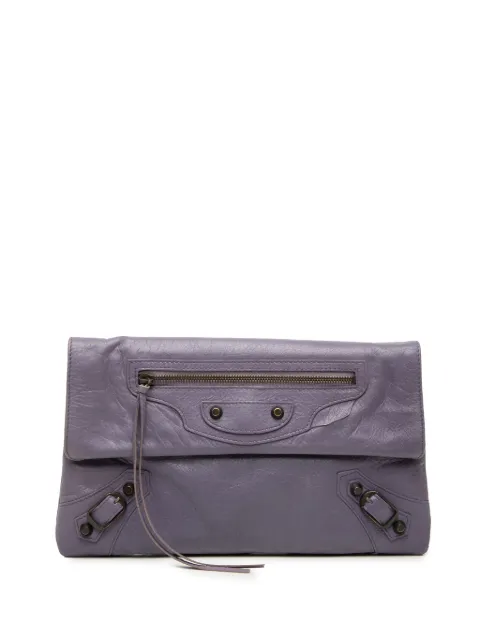 Balenciaga Pre-Owned 2018-2026 Lambskin Motocross Classic Envelope clutch bag Purple LSZHQSG7QULOBTKK