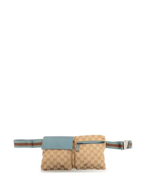 Gucci Pre-Owned 2000-2015 GG Canvas Web Double Pocket belt bag Neutrals 4ORQ5J5WH10ICHKA