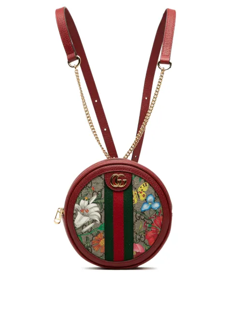 Gucci Pre-Owned 2016-2026 Mini GG Supreme Web Flora Round Ophidia backpack Neutrals 32LQ1SJ72QJTKOSL