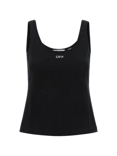 Off-White Off Stamp logo-embroidered tank top Black 2FA00672TW003