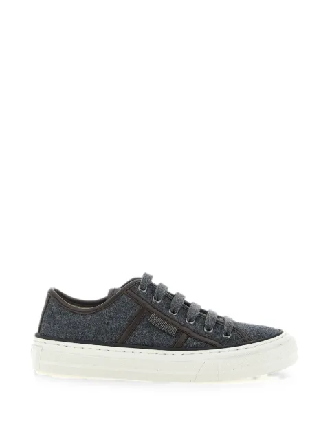 Brunello Cucinelli Shiny Tab wool sneakers Grey MZ38G3328PC004