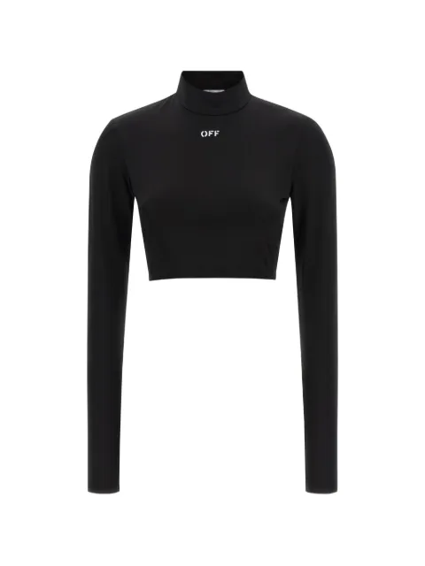 Off-White Off Stamp cropped long-sleeve top Black 2FB00628TW003