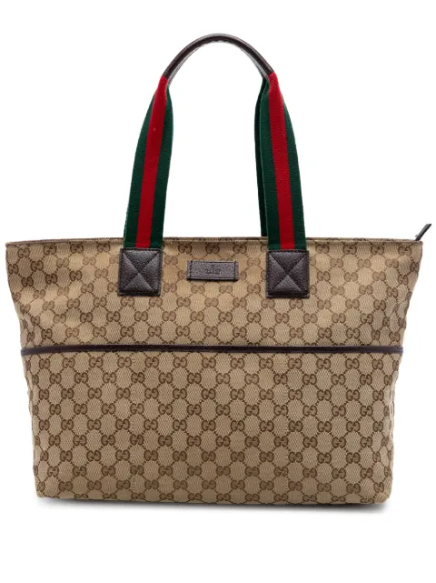 Gucci Pre-Owned 2016-2026 GG Canvas Web tote bag Neutrals X00XOMOX64V679JP