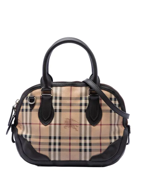 Burberry Pre-Owned 2000-2017 Small Haymarket Check Coated Canvas Orchard Bowling Bag satchel Neutrals WCLJZT6IWTPDAZF2