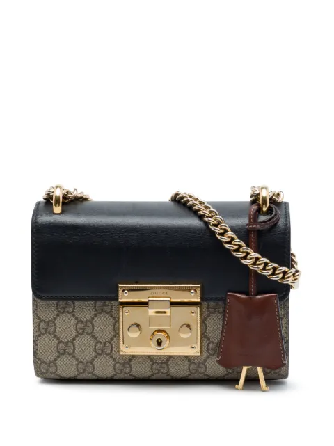Gucci Pre-Owned 2016-2026 Small GG Supreme Padlock crossbody bag Neutrals AEIJG31QF4BCQG5R