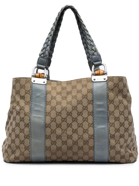 Gucci Pre-Owned 2016-2026 Medium GG Canvas Bamboo Libeccio tote bag Neutrals 6EFJUALCKB43G7IE