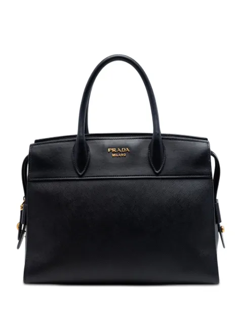 Prada Pre-Owned 2013-2026 Saffiano and City Calf Esplanade satchel Black X0QAR2PJRALI3OX8