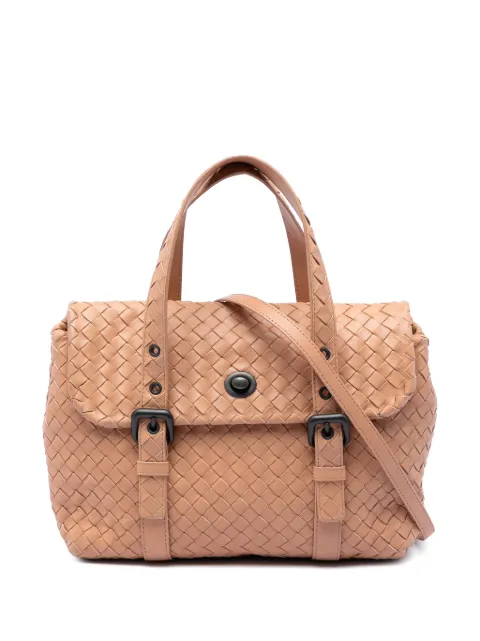 Bottega Veneta Pre-Owned 2012-2026 Nappa Intrecciato Flap satchel Brown IYP1N89WZQC7UHB1