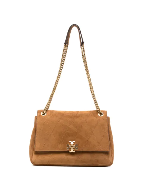 Tory Burch Charlie quilted suede shoulder bag Neutrals 183357