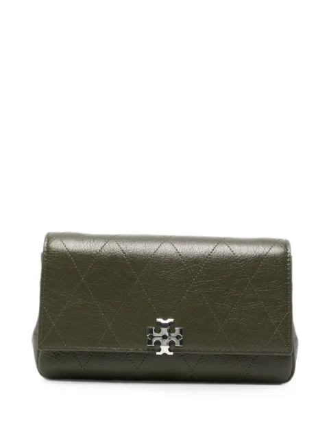 Tory Burch Charlie quilted clutch bag Green 186041
