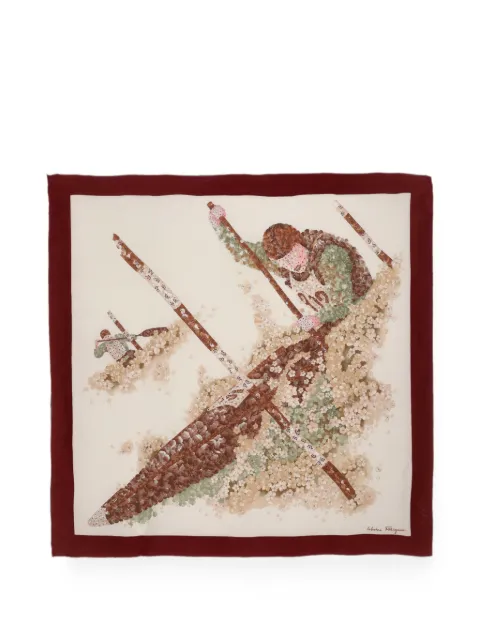 Ferragamo Pre-Owned floral-print silk scarf Neutrals W15062630