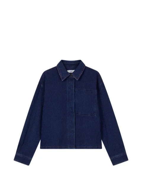 TOMBOY pocket-detail corduroy-texture denim shirt Blue 9106321553