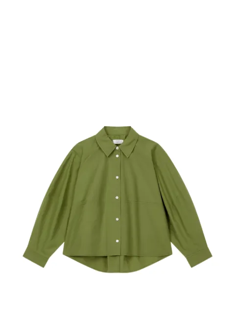 TOMBOY raglan-sleeve button-down cotton shirt Green 9106321104