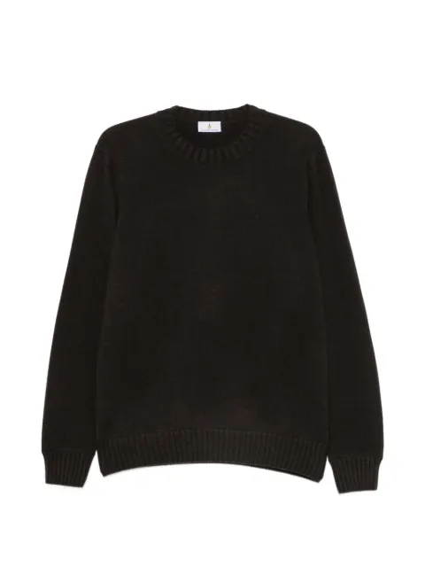 Magazzino Ricambi ribbed-trim sweater Brown 80GIROCOLLO