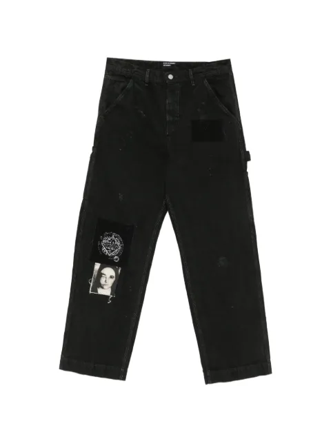 Enfants Riches Déprimés patchwork distressed cotton trousers Black 050452