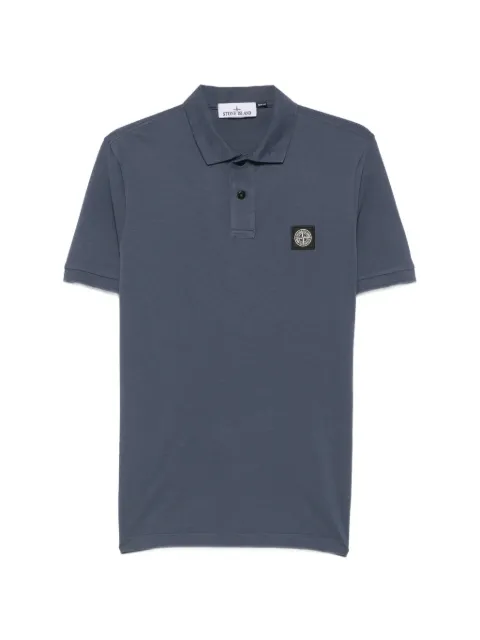 Stone Island logo-patch slim-fit cotton polo shirt Blue L2S152200008S0017
