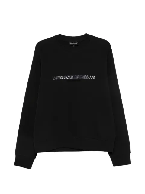 Emporio Armani logo-print cotton sweatshirt Black EM007352AF10013