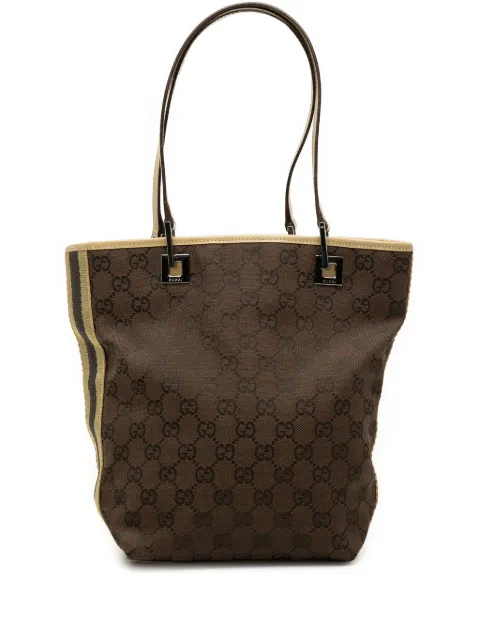 Gucci Pre-Owned 2000-2015 GG Canvas Web shoulder bag Brown QY9AF4PWCZE5EQEI