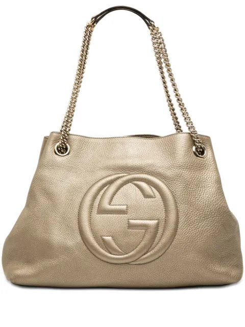 Gucci Pre-Owned 2000-2015 Medium Metallic Calfskin Soho Chain tote bag Gold P4QOU18KS0A5I2QR