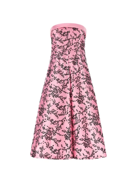 Alberta Ferretti floral-print strapless midi dress Pink A043866472221