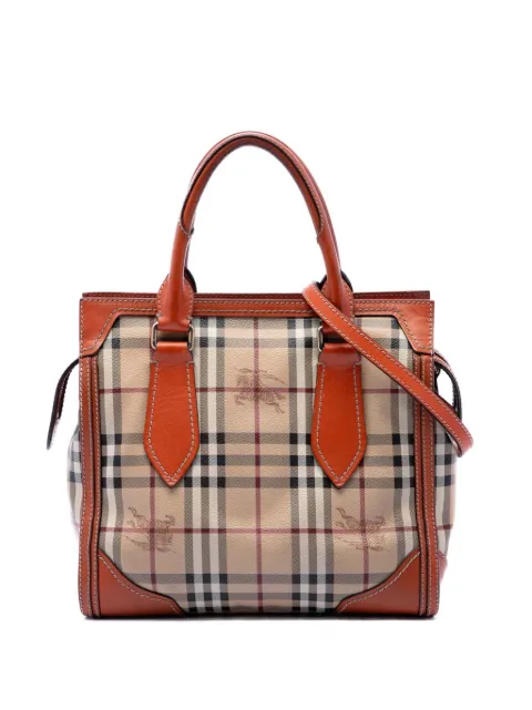 Burberry Pre-Owned 2000-2017 Small Haymarket Check Coated Canvas Honeywood Tote satchel Neutrals WNXSNO3K2N97QOLV