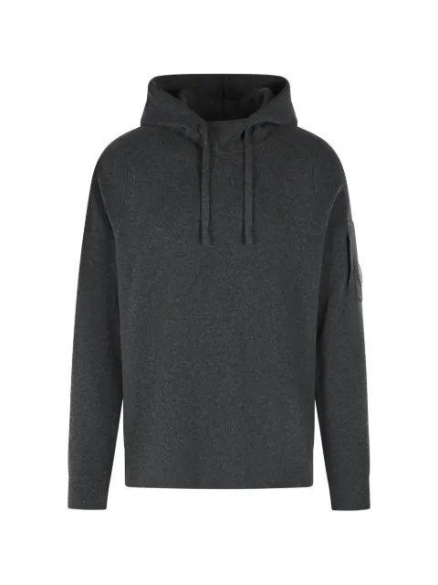C.P. Company lens-detail drawstring hoodie Grey 21CMKN098A110149A978