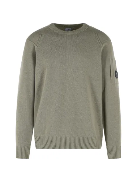 C.P. Company lens-detail crew-neck sweater Green 21CMKN707A110149A356