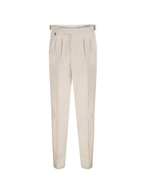 Brunello Cucinelli pleated side-adjuster tapered trousers White M246NM5010C6007