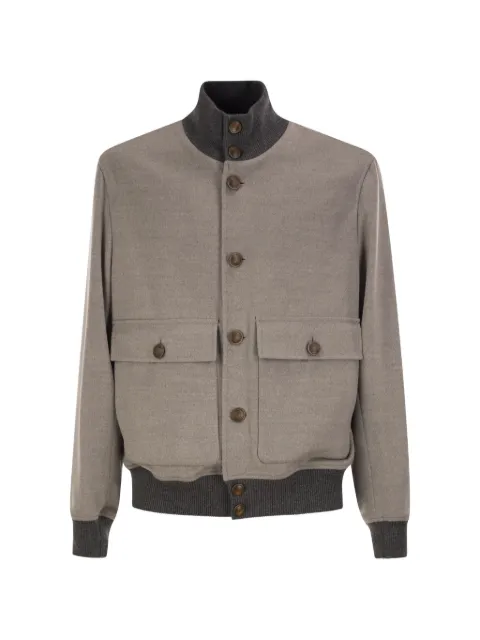 Brunello Cucinelli long-sleeve high-neck bomber jacket Grey MV4676559C015