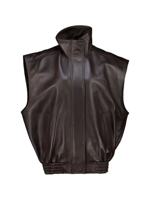 Balenciaga sleeveless blouson in moka Brown A002FVTUS30