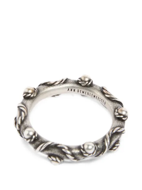Ann Demeulemeester rope-detail studded ring Silver B0014617JW020