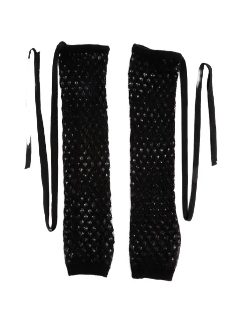Ann Demeulemeester Tella ajoure-knit leg warmers Black B0014551KN095