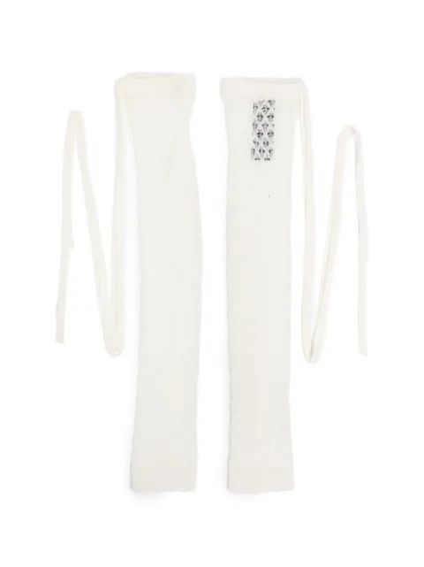 Ann Demeulemeester tie-fastening leg warmers White B0014551KN095
