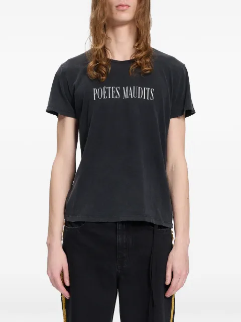 Ann Demeulemeester slogan-print washed-out T-shirt Grey B0014439FA790