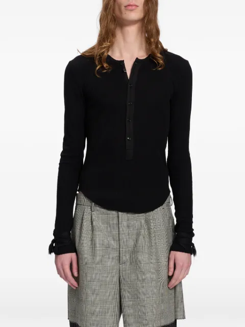 Ann Demeulemeester pointelle-knit T-shirt Black B0014466FA766