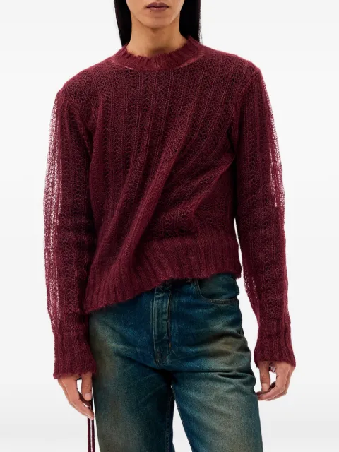 Ann Demeulemeester open-knit Levar sweater Red B0014325KN069