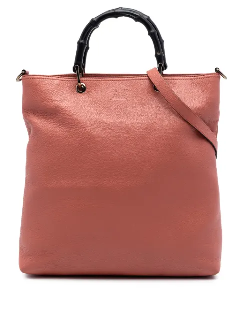 Gucci Pre-Owned 2016-2026 Tall Calfskin Bamboo Shopper Tote satchel Pink LFTA8O9KX671TA23