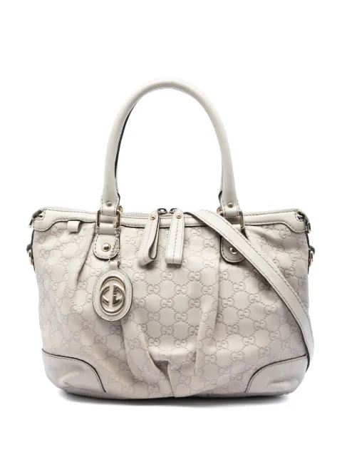 Gucci Pre-Owned 2016-2026 Guccissima Sukey satchel White 722GAFF20QR8E19U