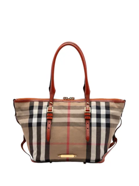 Burberry Pre-Owned 2000-2017 Small House Check Canvas Bridle Salisbury tote bag Brown CEOQOUW0HWOJ28PT
