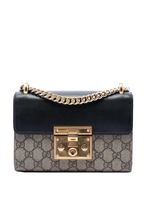 Gucci Pre-Owned 2016-2026 Small GG Supreme Padlock crossbody bag Black BP9OPSSD1K5TOWR7