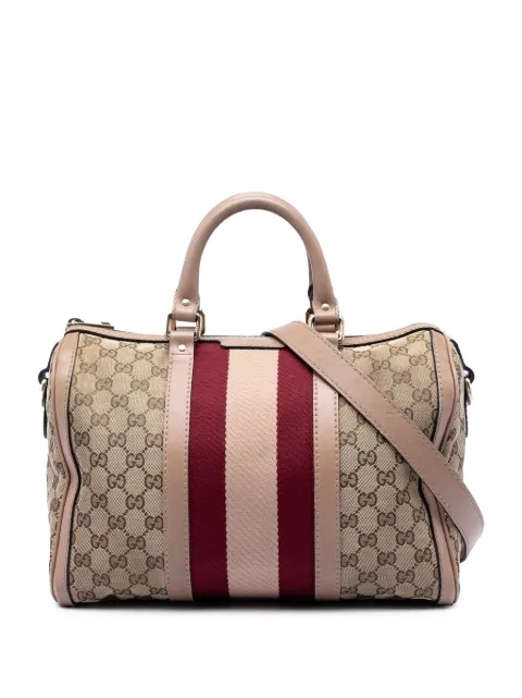 Gucci Pre-Owned 2016-2026 Medium GG Canvas Web Joy Boston Bag satchel Neutrals 72HE0AS9C28UIPM3