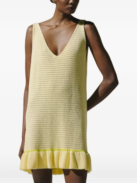 Baobab Muse ruffled-hem V-neck mini dress Yellow 6400333