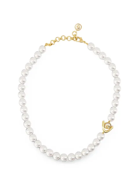 Casablanca Lotus faux-pearl necklace Gold AJW41201