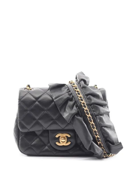CHANEL Pre-Owned 2020 Mini Square Lambskin Romance Single Flap crossbody bag Black M9VXN0B0XJ4RM0AQ