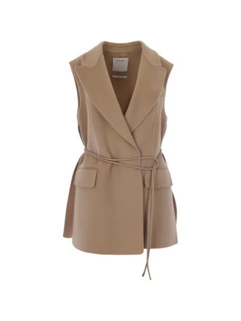 Sportmax belted-waist sleeveless waistcoat Brown 2622276011600