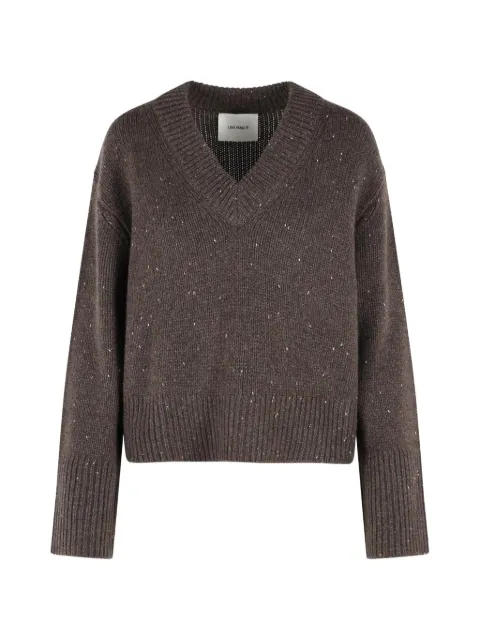 Lisa Yang ribbed V-neck sweater Brown 2026524