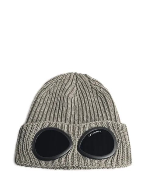C.P. Company Goggle ribbed-knit beanie hat Grey 21CMAC742A005509A356